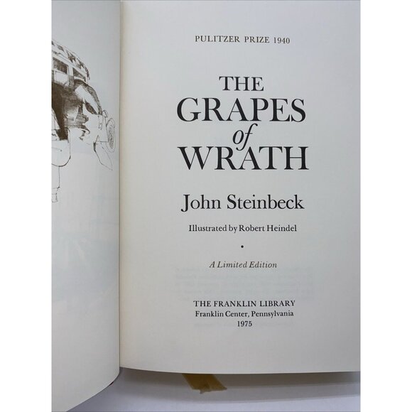 The Grapes Of Wrath By John Steinbeck The Franklin Library Limited Edition Book - Picture 13 of 16